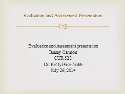 Evaluation and Assessment presentation