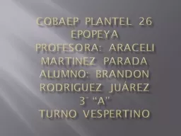 COBAEP PLANTEL 26 EPOPEYA