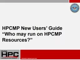 HPCMP New Users’ Guide