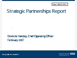 Strategic Partnerships Report