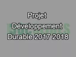 PPT-Projet Développement Durable 2017 2018