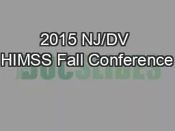 2015 NJ/DV HIMSS Fall Conference