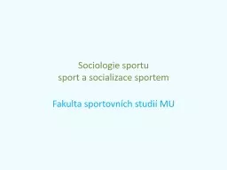 Sociologie sportu sport a