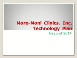 More-Moni Clinics, Inc. Technology Plan