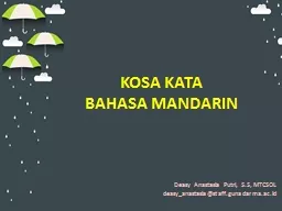 KOSA KATA  BAHASA MANDARIN