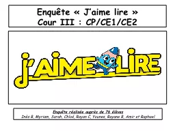 Enquête « J’aime lire »