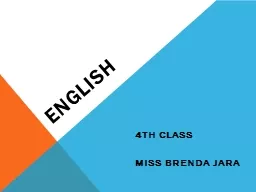 ENGLISH 4th Class Miss Brenda Jara