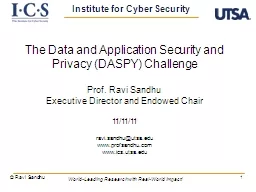1 The Data and Application Security and Privacy (DASPY) Challenge