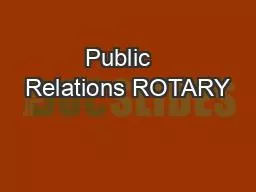 Public   Relations ROTARY