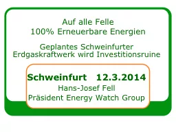 Auf alle Felle 100% Erneuerbare Energien