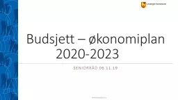 Budsjett – økonomiplan