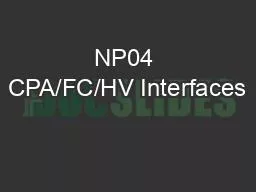 NP04 CPA/FC/HV Interfaces