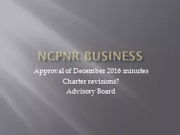 NCPNR Business Approval of December 2016 minutes