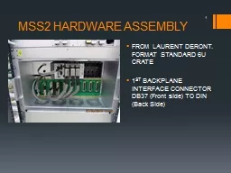 MSS2 HARDWARE ASSEMBLY FROM LAURENT DERONT. FORMAT STANDARD 6U CRATE