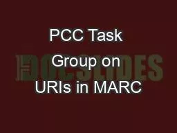 PCC Task Group on URIs in MARC