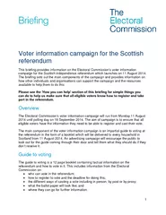 DRAFT Voter information campaign f or the Scottish ref