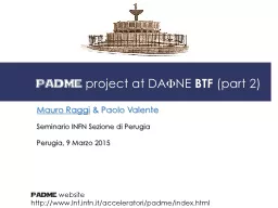 PPT-PADME project at DA F NE