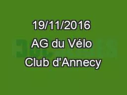 19/11/2016 AG du Vélo Club d'Annecy