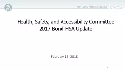 February 15, 2018 Health, Safety, and Accessibility Committee