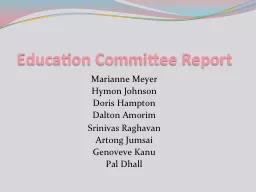 Education Committee Report