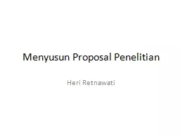 Menyusun  Proposal  Penelitian