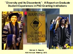 PPT-“Diversity and Its Discontents”: A Report on Graduate Student Experiences in PhD-Granting