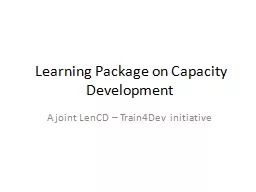 Learning Package on Capacity Development