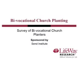 Bi-vocational Church Planting