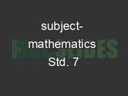 subject- mathematics Std. 7
