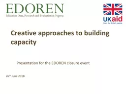 Creative approaches to building capacity
