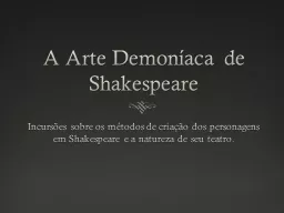 A Arte  Demoníaca  de Shakespeare