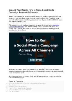 Expand Your Reach! How to Run a Social Media Campaign Across All Channels