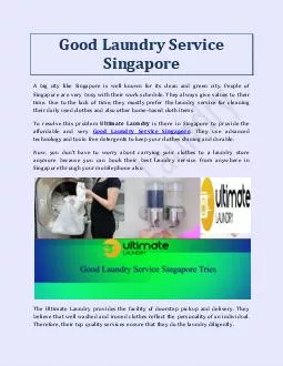 Good Laundry Service Singapore