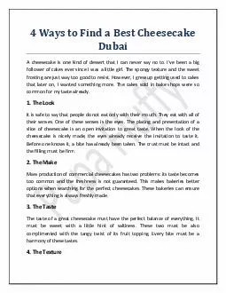 4 Ways to Find a Best Cheesecake Dubai