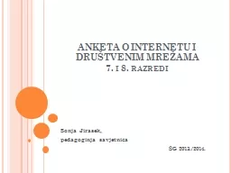 ANKETA O INTERNETU I DRUŠTVENIM MREŽAMA