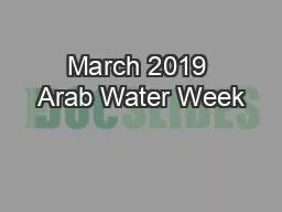 March 2019 Arab Water Week