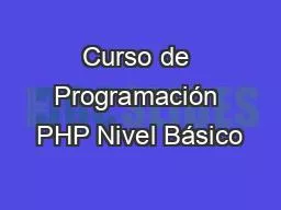 Curso de Programación PHP Nivel Básico