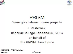 J. Pasternak PRISM Synergies between