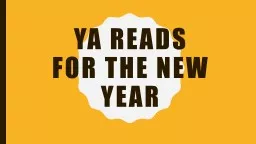 YA reads  for the new year