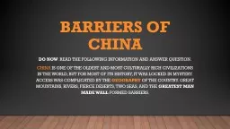 Barriers of China Do now