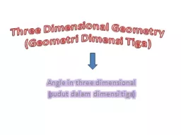 Three Dimensional Geometry