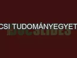 PÉCSI TUDOMÁNYEGYETEM