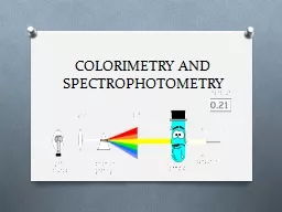 COLORIMETRY AND SPECTROPHOTOMETRY