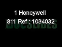 1 Honeywell 811 Ref : 1034032