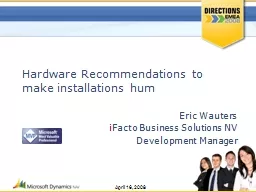 Hardware Recommendations to make installations hum