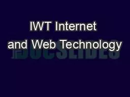 IWT Internet and Web Technology