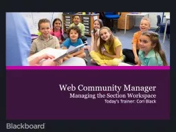Web Community Manager Managing the Section Workspace