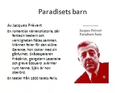 Paradisets barn Av Jacques