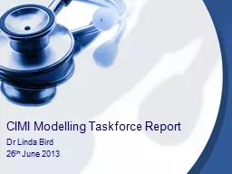 PPT-CIMI Modelling Taskforce Report