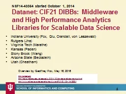 1 Implementing parts of HPC-ABDS in a multi-disciplinary collaboration